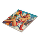  Snowboard Pin Up Tegeltje (Zijkant)