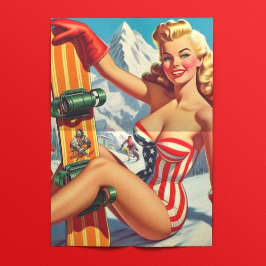  Snowboard Pin Up Tissuepapier