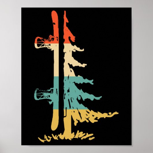 Snowboard Pine Tree  Snowboarder Snowboardi Poster (Voorkant)