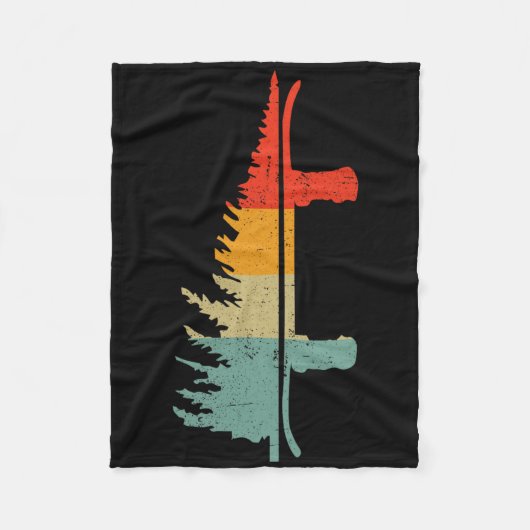 Snowboard Pine Tree - Snowboarder Winnen Fleece Deken (Voorkant)