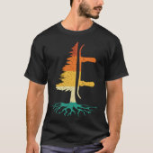 Snowboard Pine Tree  Snowboarding Snowboarder Wint T-shirt (Voorkant)
