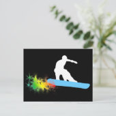 snowboard. poederspoor. briefkaart (Staand voorkant)