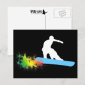 snowboard. poederspoor. briefkaart (Voorkant / Achterkant)