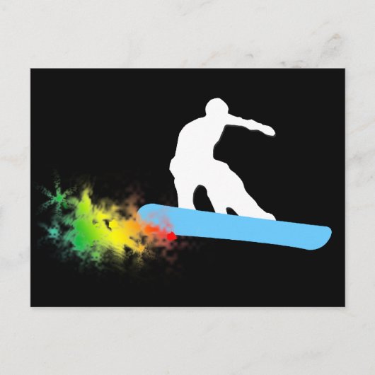 snowboard. poederspoor. briefkaart (Voorkant)