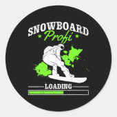 Snowboard Profi Loading I Freestyle Snowboard Snee Ronde Sticker (Voorkant)