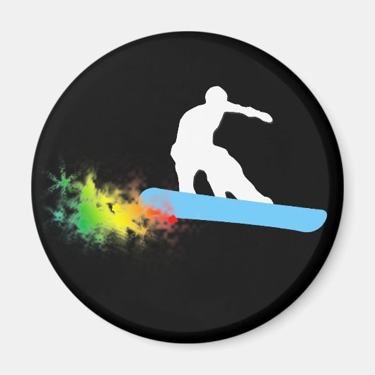 snowboard, regenboog. magneet (Voorkant)