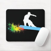 snowboard, regenboog. muismat (Met muis)