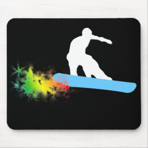snowboard, regenboog. muismat