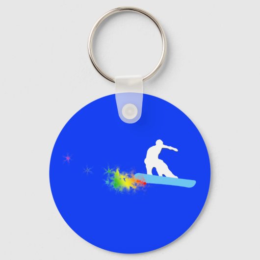 snowboard, regenboog. sleutelhanger (Voorkant)