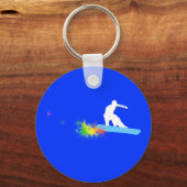 snowboard, regenboog. sleutelhanger (Voorkant)