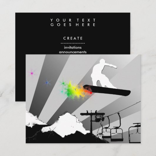 snowboard : regenboogpoederspoor kaart (Voorkant / Achterkant)