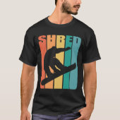 Snowboard Retro 70s Afbeelding Silhouet Fun Gift S T-shirt (Voorkant)