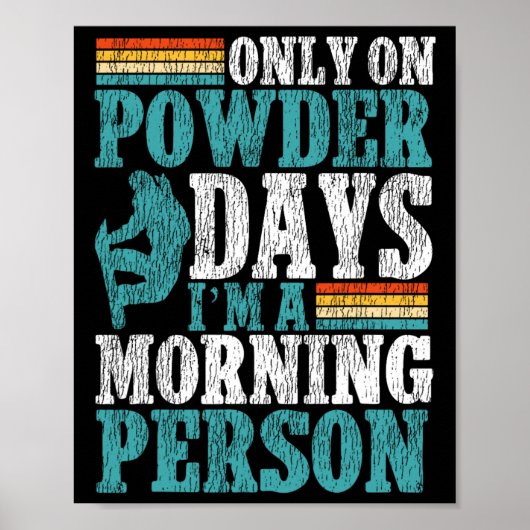 Snowboard retro alleen op Powde Poster (Voorkant)