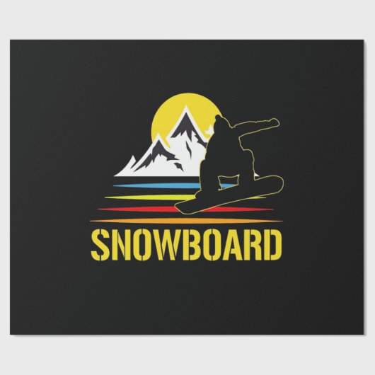 Snowboard Retro Cadeaupapier (Vlak)