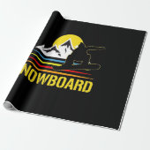 Snowboard Retro Cadeaupapier (Uitgerold)