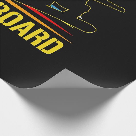 Snowboard Retro Cadeaupapier (Hoek)