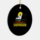 Snowboard Retro Keramisch Ornament (Rechts)