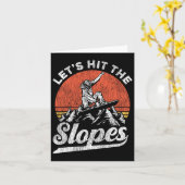 Snowboard  Retro Laten we de Kaart (Gele Bloem)