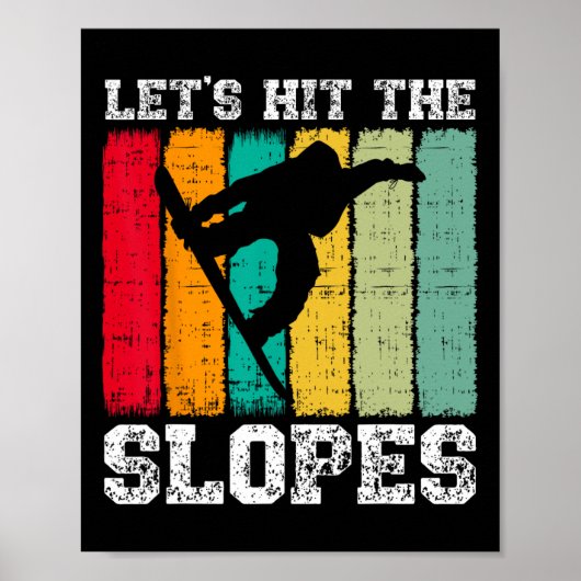 Snowboard  Retro Laten we de Poster (Voorkant)