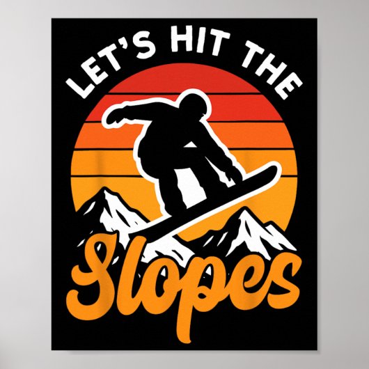 Snowboard  Retro Laten we de Poster (Voorkant)