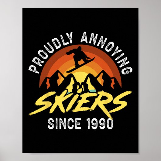 Snowboard  Retro met trots geïrriteerd Poster (Voorkant)