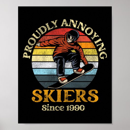 Snowboard  Retro met trots geïrriteerd Poster (Voorkant)