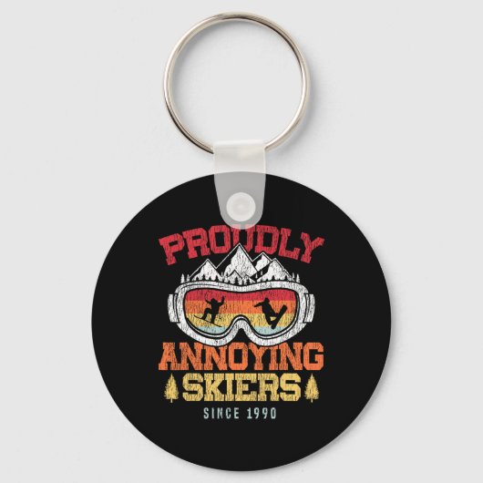 Snowboard Retro met trots geïrriteerd Sleutelhanger (Voorkant)