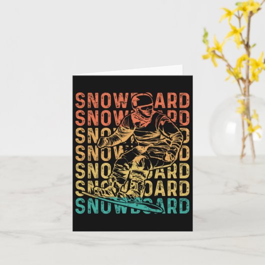 Snowboard Retro Snowboard Kaart (Gele Bloem)