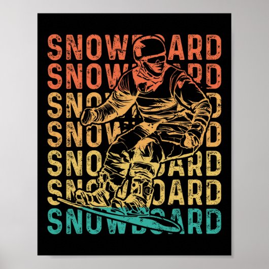 Snowboard  Retro Snowboard Poster (Voorkant)