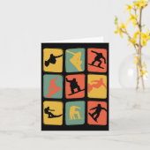 Snowboard Retro Snowboarden Kaart (Gele Bloem)