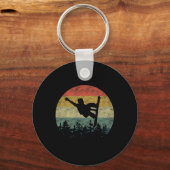 Snowboard Retro Snowboarder Freeride Vrouwen Manne Sleutelhanger (Voorkant)