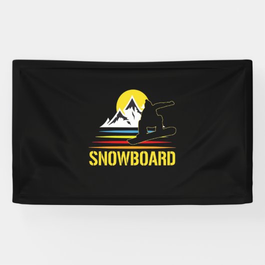 Snowboard Retro  Spandoek (Horizontaal)