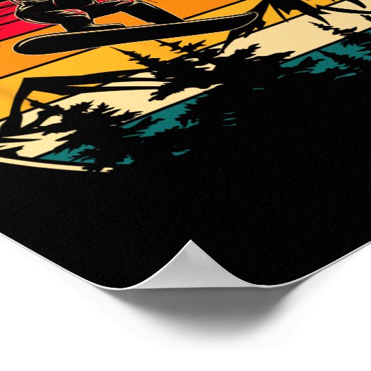 Snowboard Retro Sunset Style Snowboarding Winter S Poster (Hoek)