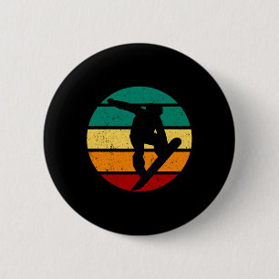 Snowboard Retro Sunset Winter Sports Alpine Skier Ronde Button 5,7 Cm