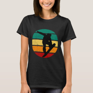 Snowboard Retro Sunset Winter Sports Alpine Skier T-shirt