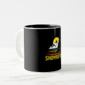 Snowboard Retro  Tweekleurige Koffiemok (Voorkant links)