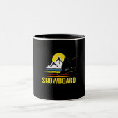Snowboard Retro  Tweekleurige Koffiemok (Center)