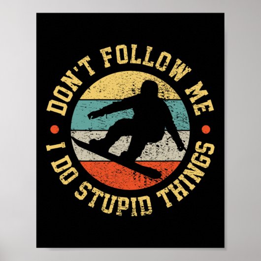 Snowboard Retro Vintage Poster (Voorkant)