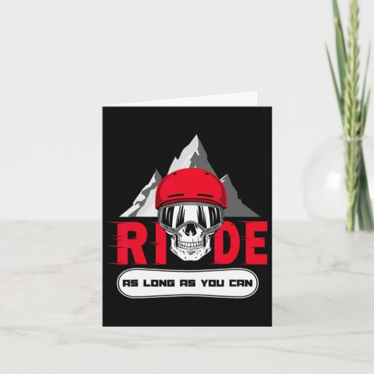 Snowboard Ride Apres Ski Fun Skull Gezegde Gift Kaart (Voorkant)