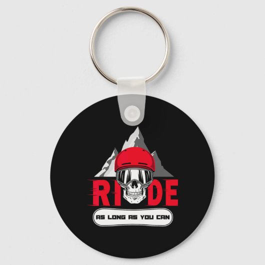 Snowboard Ride Apres Ski Fun Skull Gezegde Gift Sleutelhanger (Voorkant)