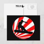 snowboard : rode stralen briefkaart (Voorkant / Achterkant)