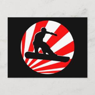 snowboard : rode stralen briefkaart