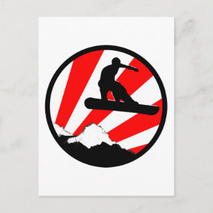 snowboard : rode stralen briefkaart