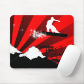 snowboard. Rood. Muismat (Met muis)