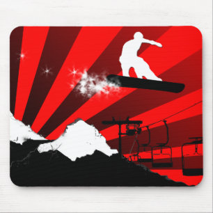 snowboard. Rood. Muismat