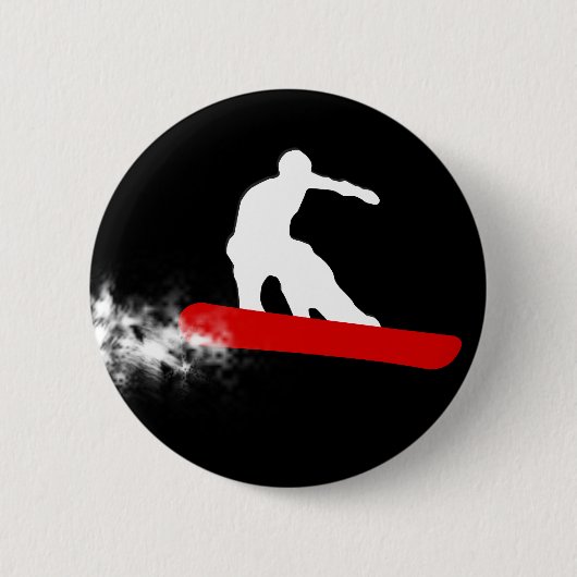 snowboard. Rood. Ronde Button 5,7 Cm (Voorkant)