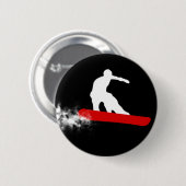 snowboard. Rood. Ronde Button 5,7 Cm (Voorkant /achterkant)