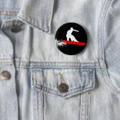 snowboard. Rood. Ronde Button 5,7 Cm (In situ)