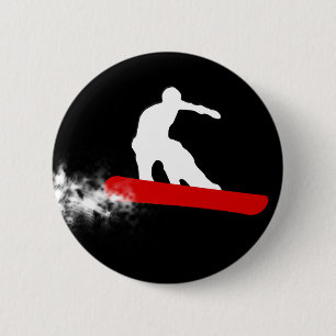 snowboard. Rood. Ronde Button 5,7 Cm