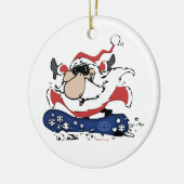 Snowboard Santa w/ Name Ornaments Keramisch Ornament (Links)